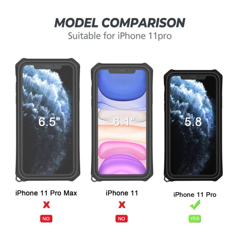 Κάλυμμα iPhone 11 Pro Μαύρο Αποσπώμενο Δακτύλιο