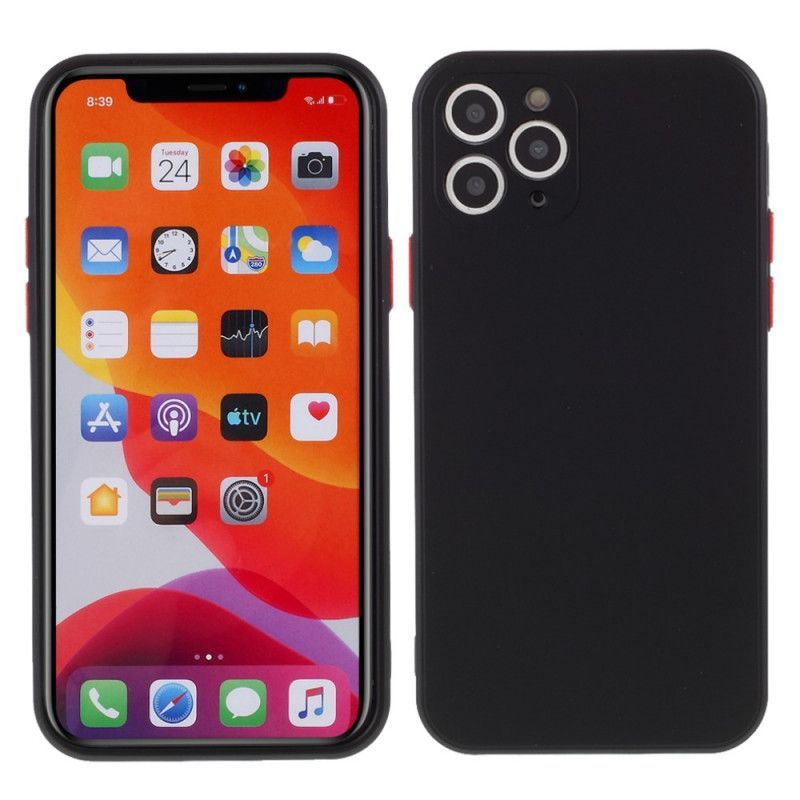 Κάλυμμα iPhone 11 Pro Μαύρο Εύκαμπτα Χρωματιστά Κουμπιά Σιλικόνης