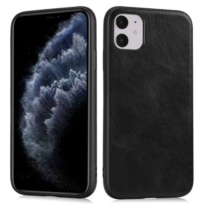 Κάλυμμα iPhone 11 Pro Μαύρο Κομψό Δερμάτινο Εφέ Πρωτότυπος