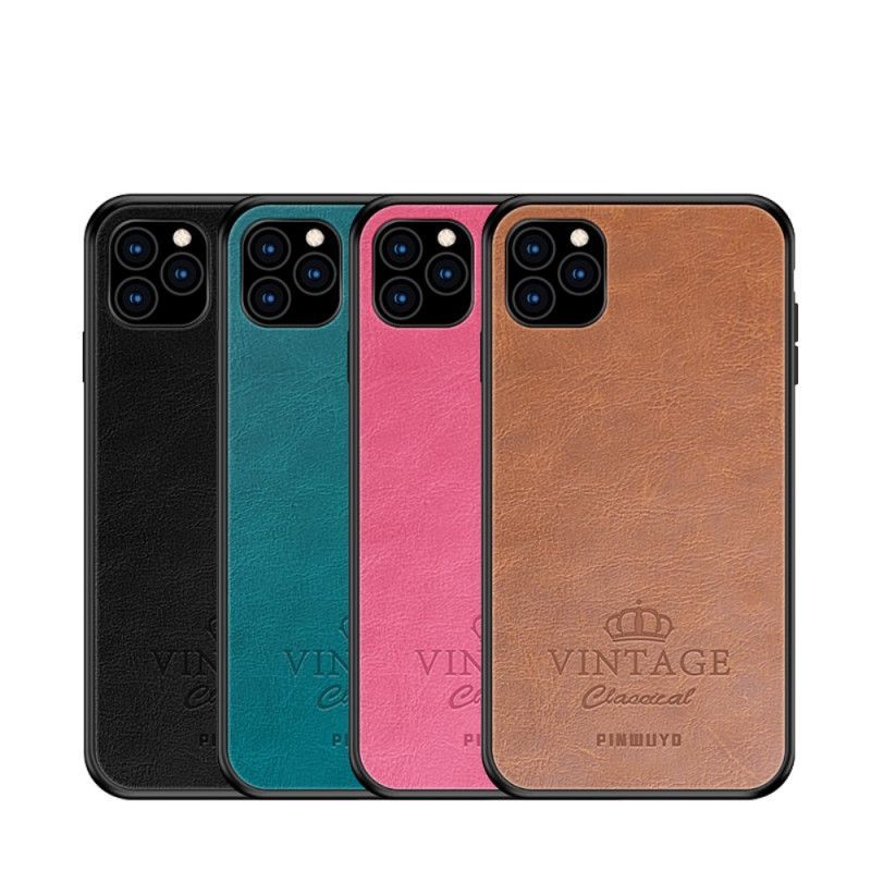 Κάλυμμα iPhone 11 Pro Μαύρο Vintage Δερμάτινο Εφέ Pinwuyo σιλικόνης