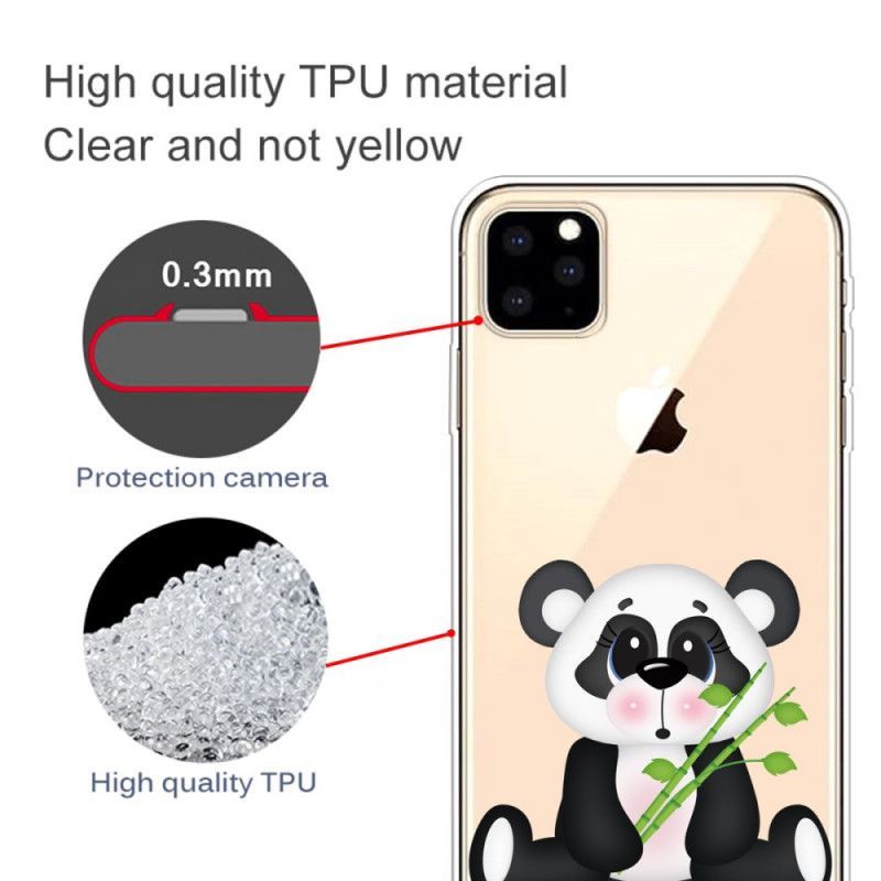 Κάλυμμα iPhone 11 Pro Max Διάφανο Λυπημένο Panda σιλικόνης