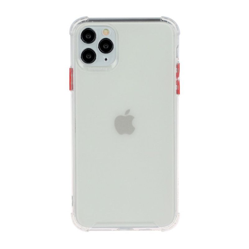 Κάλυμμα iPhone 11 Pro Max Κόκκινο Διαφανή Χρωματιστά Κουμπιά