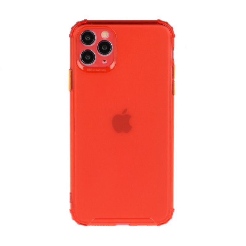 Κάλυμμα iPhone 11 Pro Max Κόκκινο Διαφανή Χρωματιστά Κουμπιά