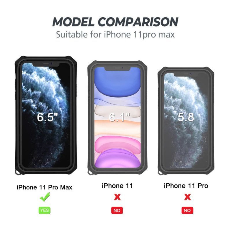 Κάλυμμα iPhone 11 Pro Max Μαύρο Αποσπώμενο Δαχτυλίδι