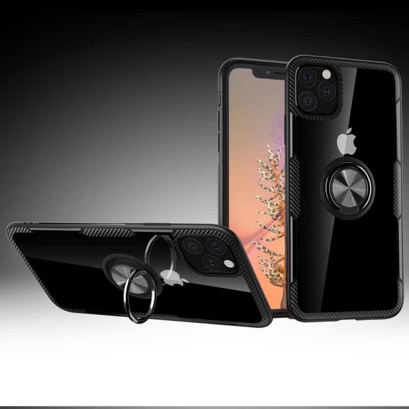 Κάλυμμα iPhone 11 Pro Max Μαύρο Δακτύλιος Στήριξης Με Μεταλλικά Εφέ Άκρες