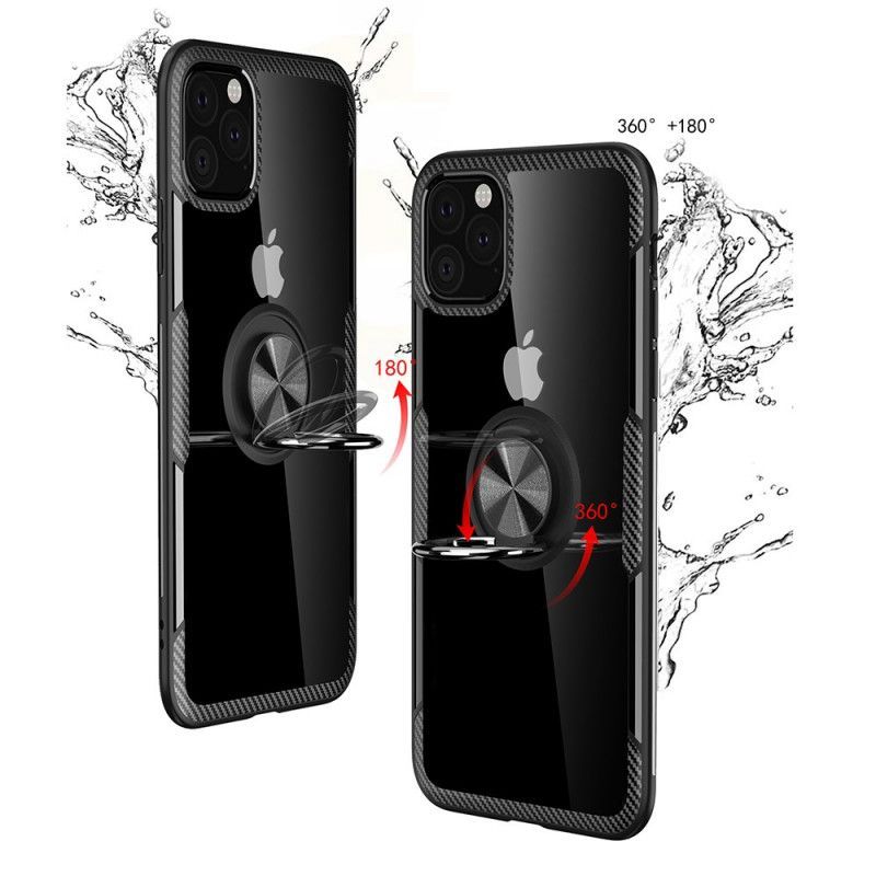 Κάλυμμα iPhone 11 Pro Max Μαύρο Δακτύλιος Στήριξης Με Μεταλλικά Εφέ Άκρες