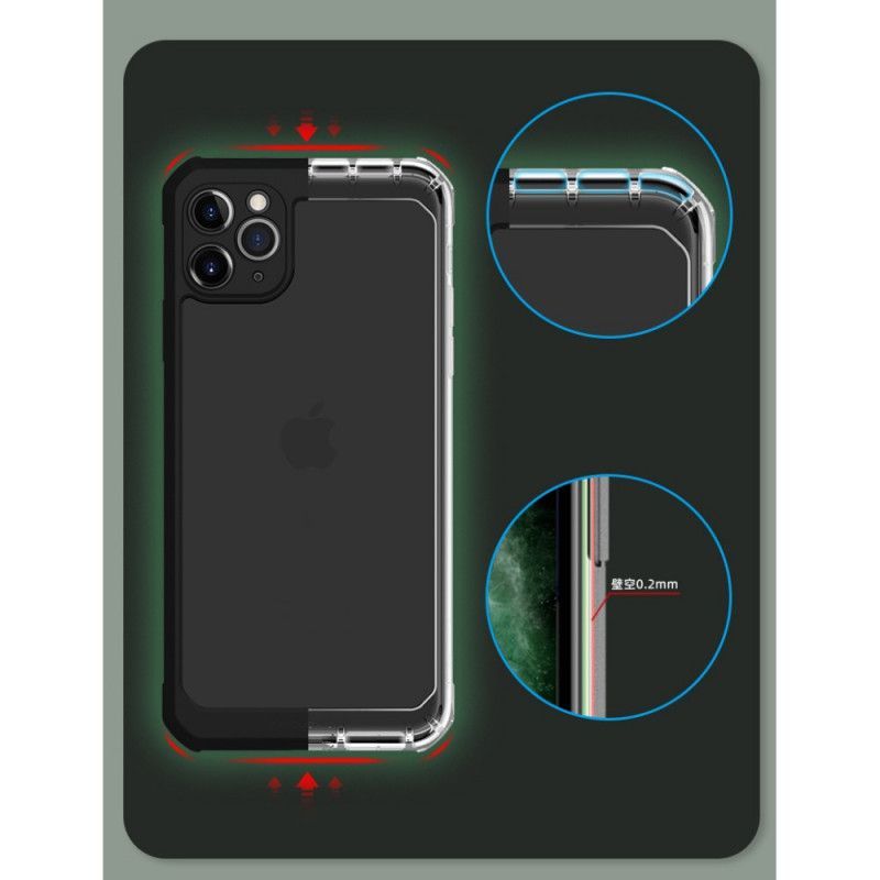 Κάλυμμα iPhone 11 Pro Max Μαύρο Διαφανές Υβριδικό Επίπεδο X Πρωτότυπος