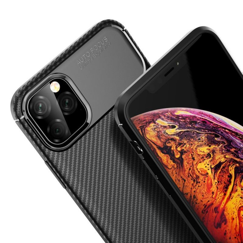 Κάλυμμα iPhone 11 Pro Max Μαύρο Εύκαμπτη Υφή Από Ανθρακονήματα