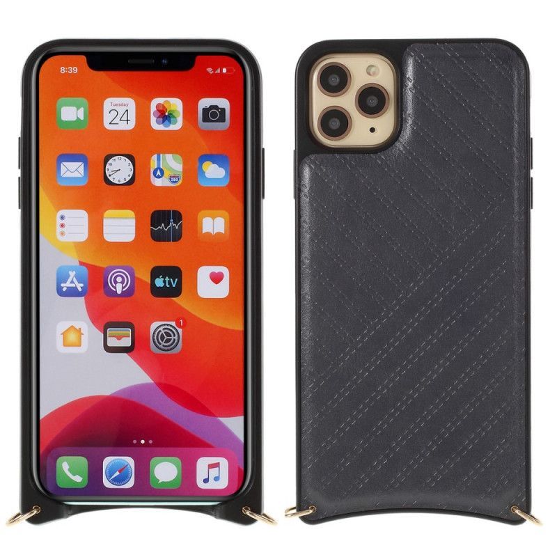 Κάλυμμα iPhone 11 Pro Max Μαύρο Με Αμοιβαία Αλυσίδα σιλικόνης