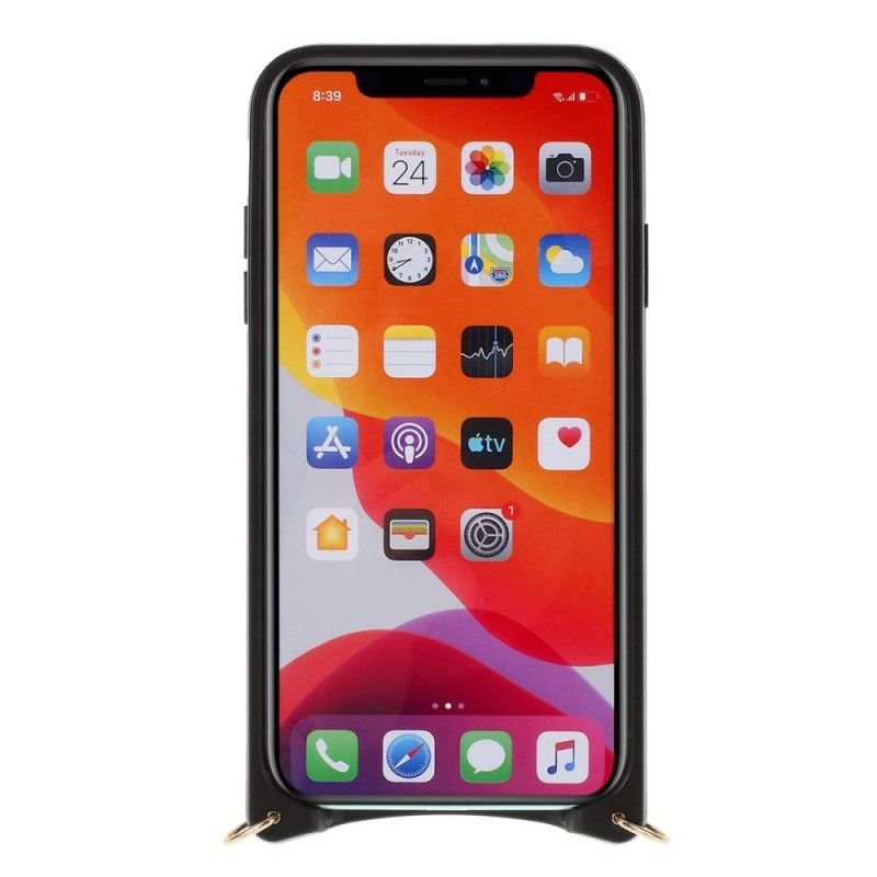 Κάλυμμα iPhone 11 Pro Max Μαύρο Με Αμοιβαία Αλυσίδα σιλικόνης