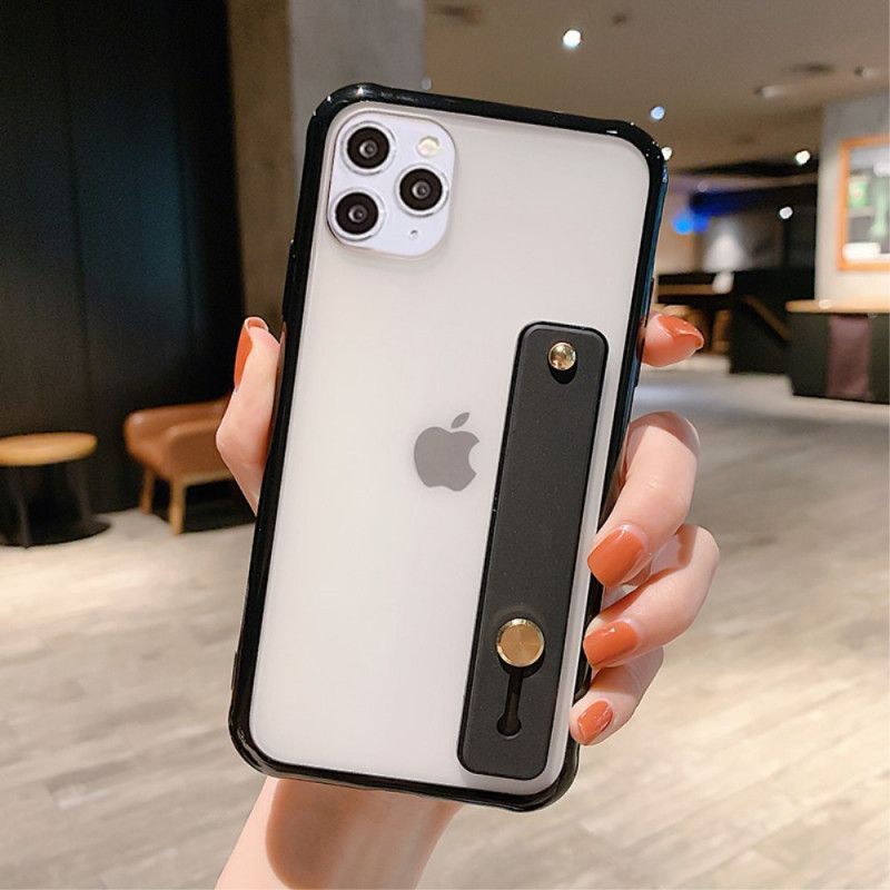 Κάλυμμα iPhone 11 Pro Max Μαύρο Υβριδικό Με Ιμάντα Στήριξης