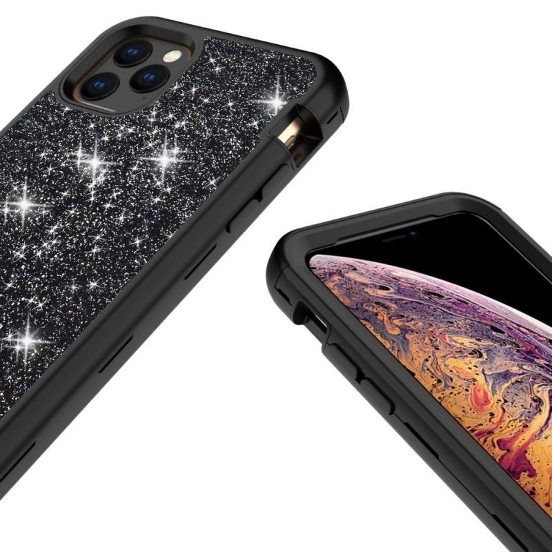 Κάλυμμα iPhone 11 Pro Max Μαύρο Υβρίδιο Γκλίτερ σιλικόνης