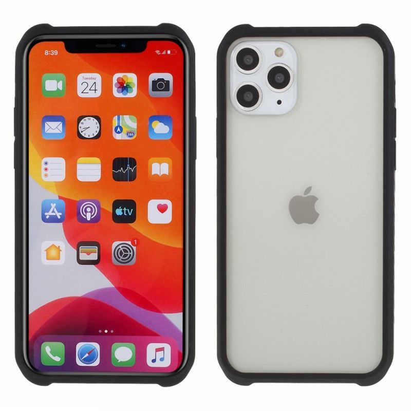 Κάλυμμα iPhone 11 Pro Max Σκληρυμένο Γυαλί Και Σιλικόνη Με Φιλμ Οθόνης