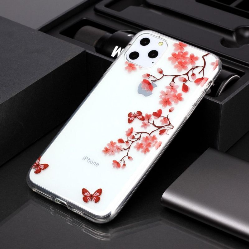 Κάλυμμα iPhone 11 Pro Max Θήκες Κινητών Διαφανές Κλαδί Με Πεταλούδες