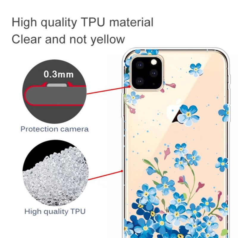 Κάλυμμα iPhone 11 Pro Μπουκέτο Μπλε Λουλούδια σιλικόνης