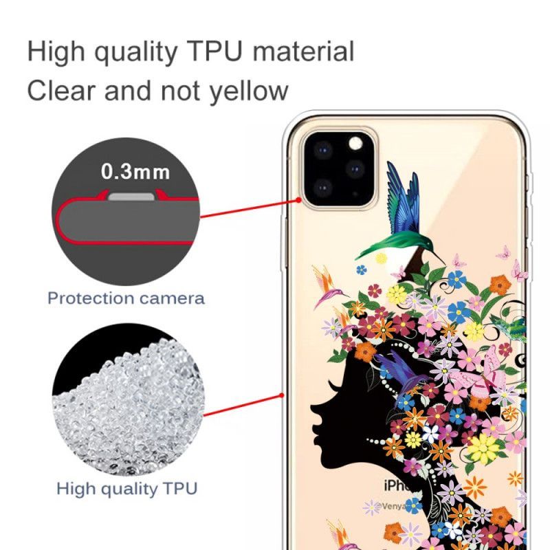 Κάλυμμα iPhone 11 Pro Όμορφο Λουλουδάτο Κεφάλι σιλικόνης