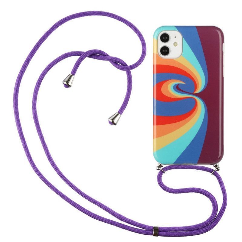 Κάλυμμα iPhone 12 / 12 Pro Κόκκινο Rainbow Corded