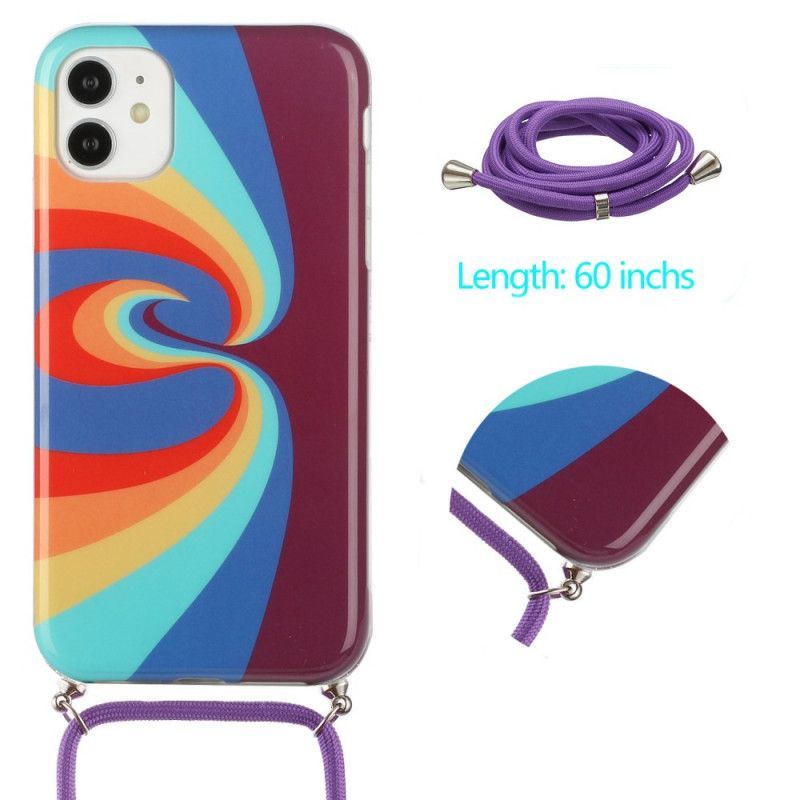 Κάλυμμα iPhone 12 / 12 Pro Κόκκινο Rainbow Corded