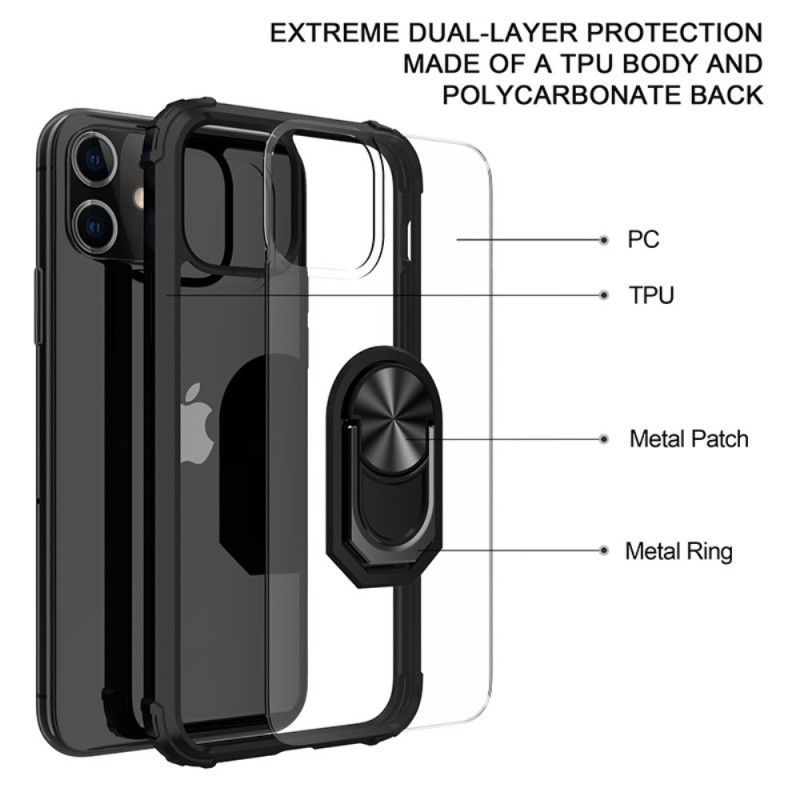 Κάλυμμα iPhone 12 / 12 Pro Μαύρο Υβριδικό Δακτύλιο Υψηλής Ποιότητας