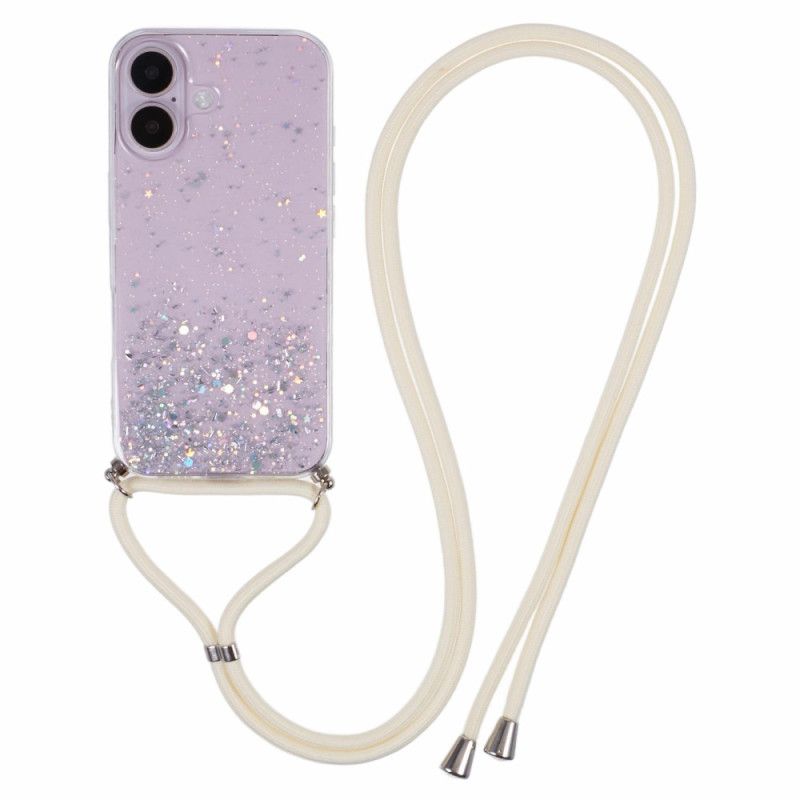 Κάλυμμα iPhone 16 Κορδόνι Σειράς Sequin