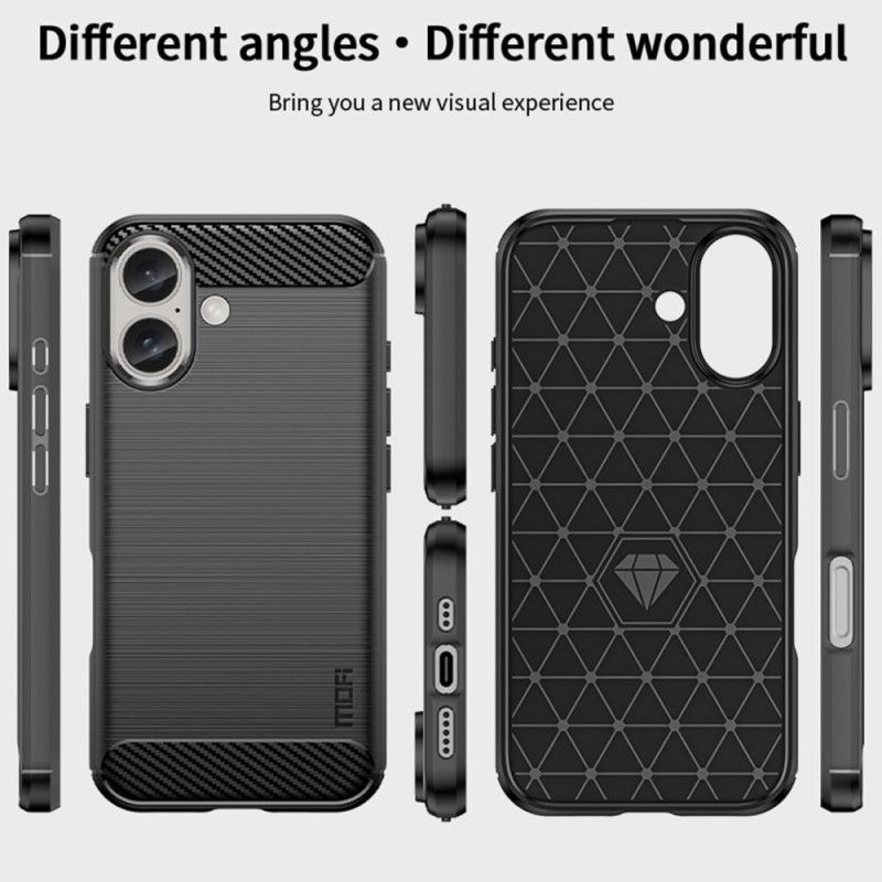 Κάλυμμα iPhone 16 Mofi Brushed Carbon Fiber