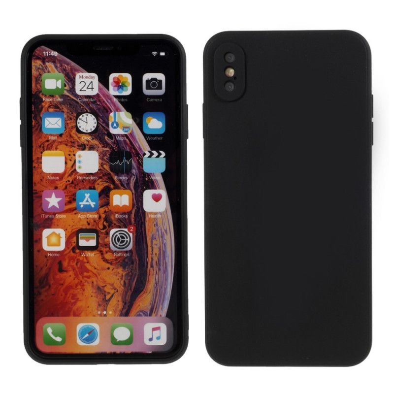 Κάλυμμα iPhone X Μαύρο / Xs Ματ Άκαμπτη Σιλικόνη