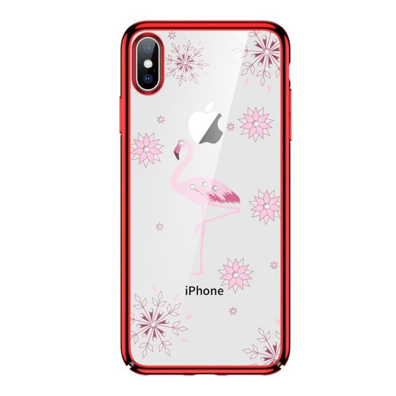 Κάλυμμα iPhone X Μαύρο / Xs Sulada Flamingo Διαμάντια Πρωτότυπος