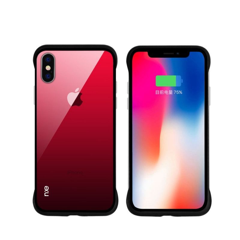 Κάλυμμα iPhone XS Κόκκινο Nxe Χρώματα Σκληρυμένου Γυαλιού Πρωτότυπος