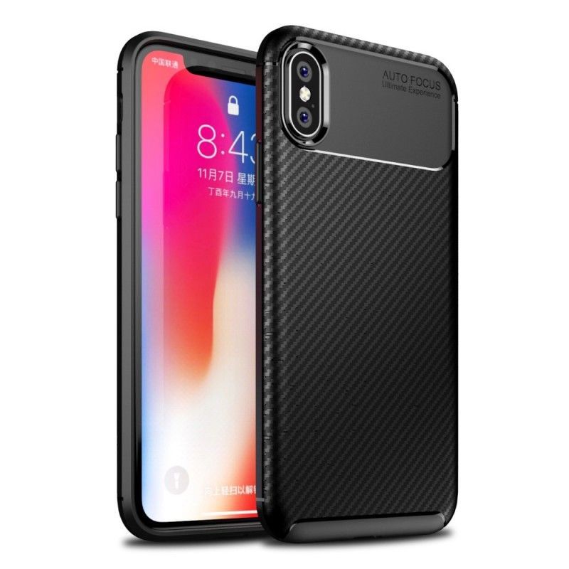 Κάλυμμα iPhone XS Μαύρο Εύκαμπτη Υφή Από Ανθρακονήματα