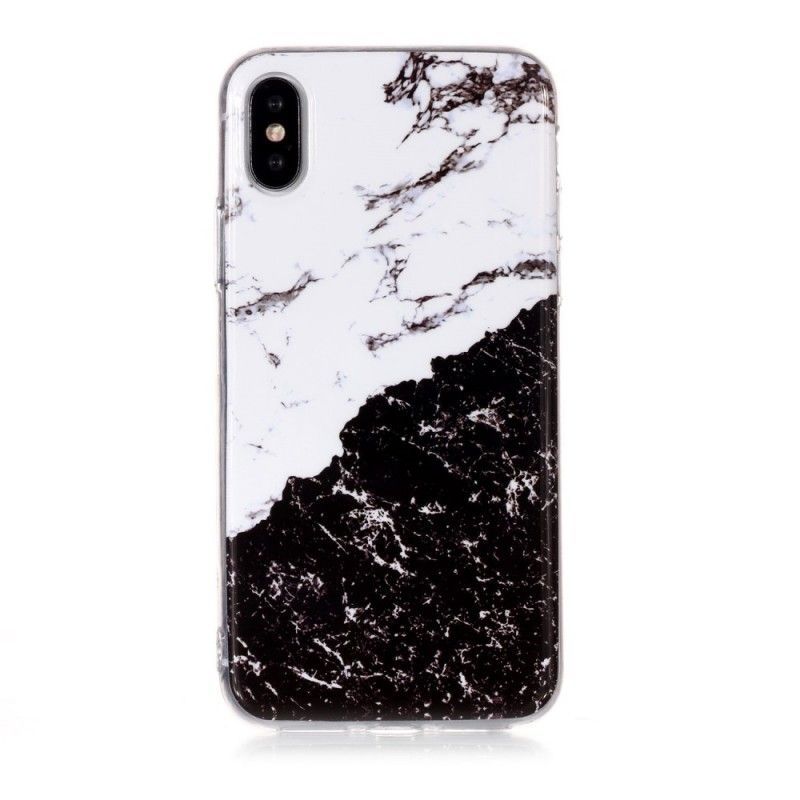 Κάλυμμα iPhone XS Μαύρο Σκούρο Μάρμαρο