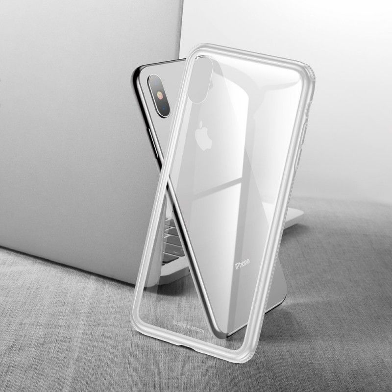 Κάλυμμα iPhone XS Ροζ Βάσης Διαφανής