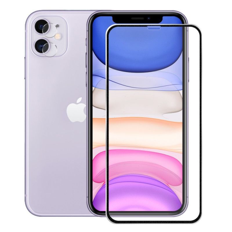 Κιτ Σκληρυμένου Γυαλιού Για Οθόνη Και Φακό iPhone XR Μαύρο Hat Prince