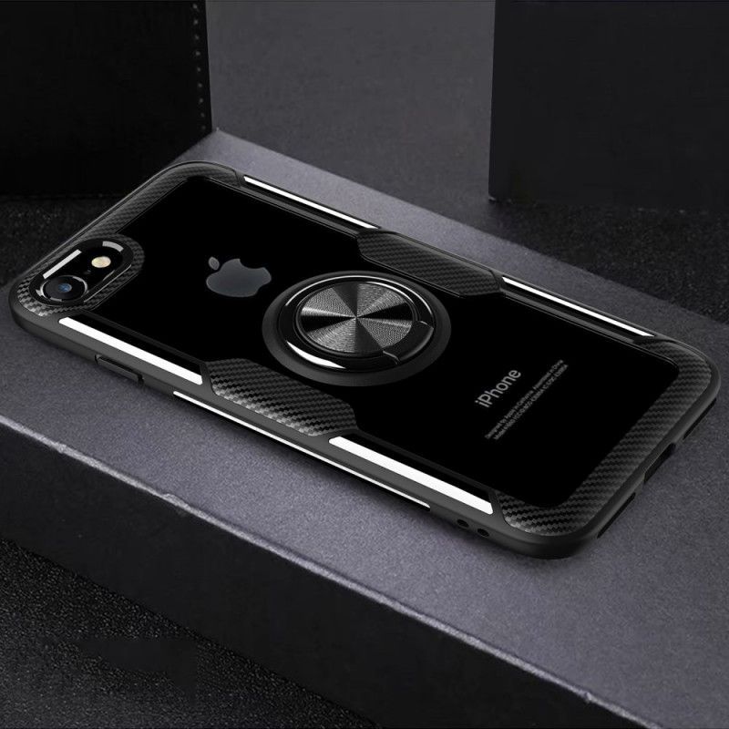 Θήκη Iphone Se 2 / 8 / 7 Διαφανές Δαχτυλίδι Και Carbon