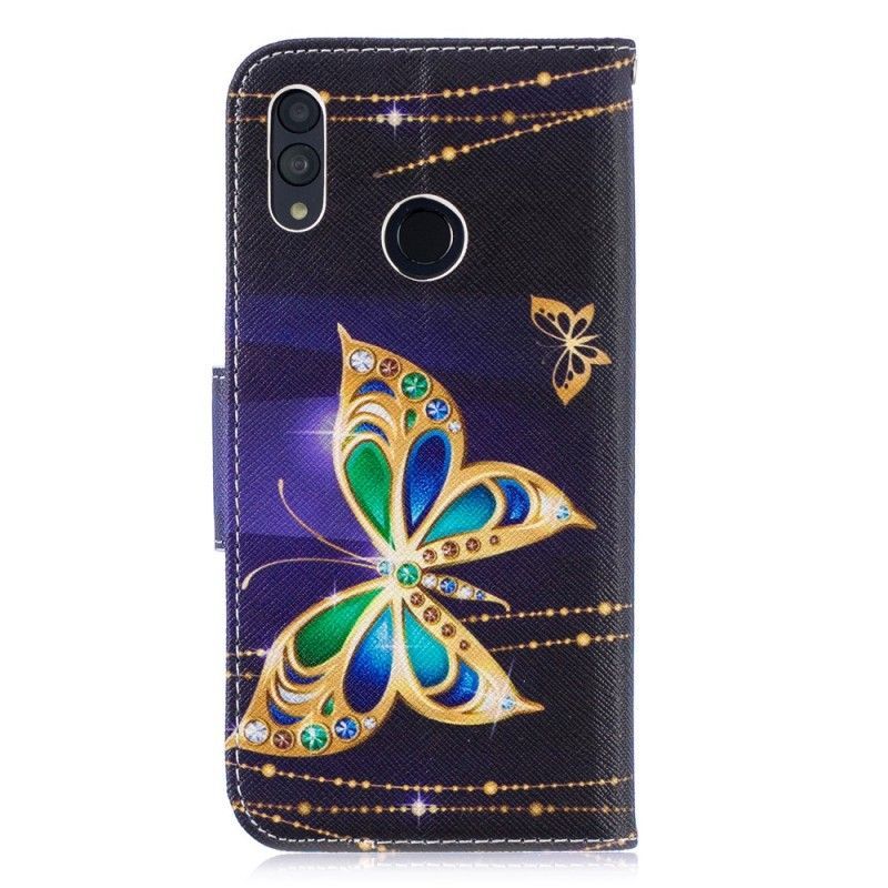 δερματινη Κάλυμμα Για Honor 10 Lite / Huawei P Smart 2019 Μαγική Πεταλούδα