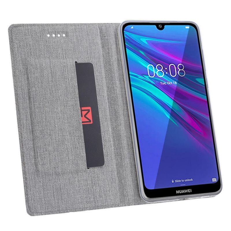 δερματινη θηκη Honor 8A Γκρι / Huawei Y6 2019 Ανάγλυφο Dmx σιλικόνης