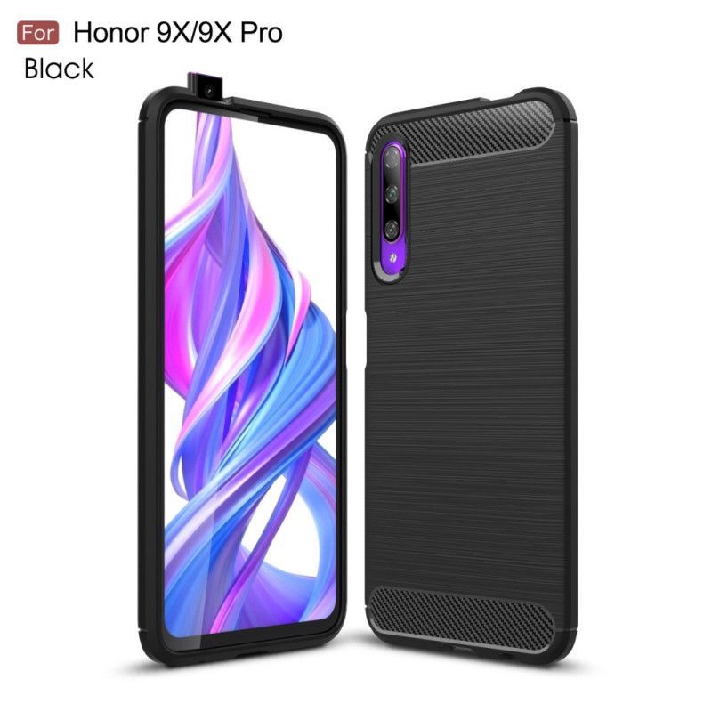 Κάλυμμα Honor 9X Pro Μαύρο Βουρτσισμένη Ίνα Άνθρακα