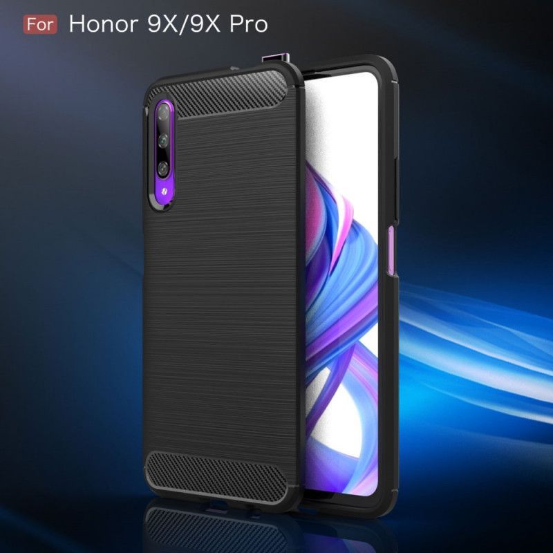 Κάλυμμα Honor 9X Pro Μαύρο Βουρτσισμένη Ίνα Άνθρακα