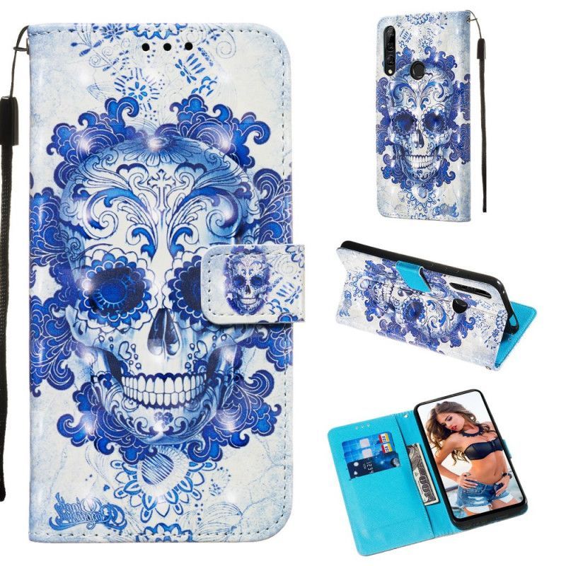 Κάλυμμα Huawei P Smart Z / Honor 9X Λευκό Floral Skull