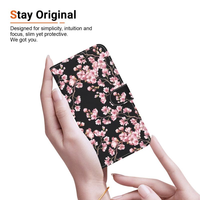 Θηκη Κινητου Honor X9b / Magic 6 Lite Θήκες Κινητών Plum Blossoms With Strap