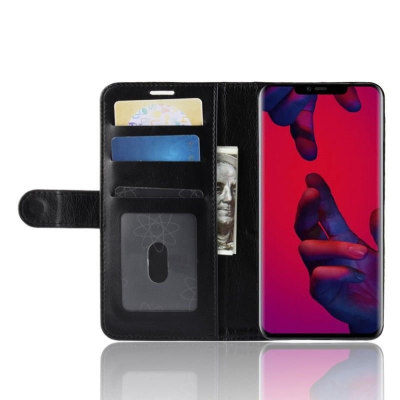 δερματινη Κάλυμμα Για Huawei Mate 20 Pro Μαύρο Ultra Faux Δέρμα