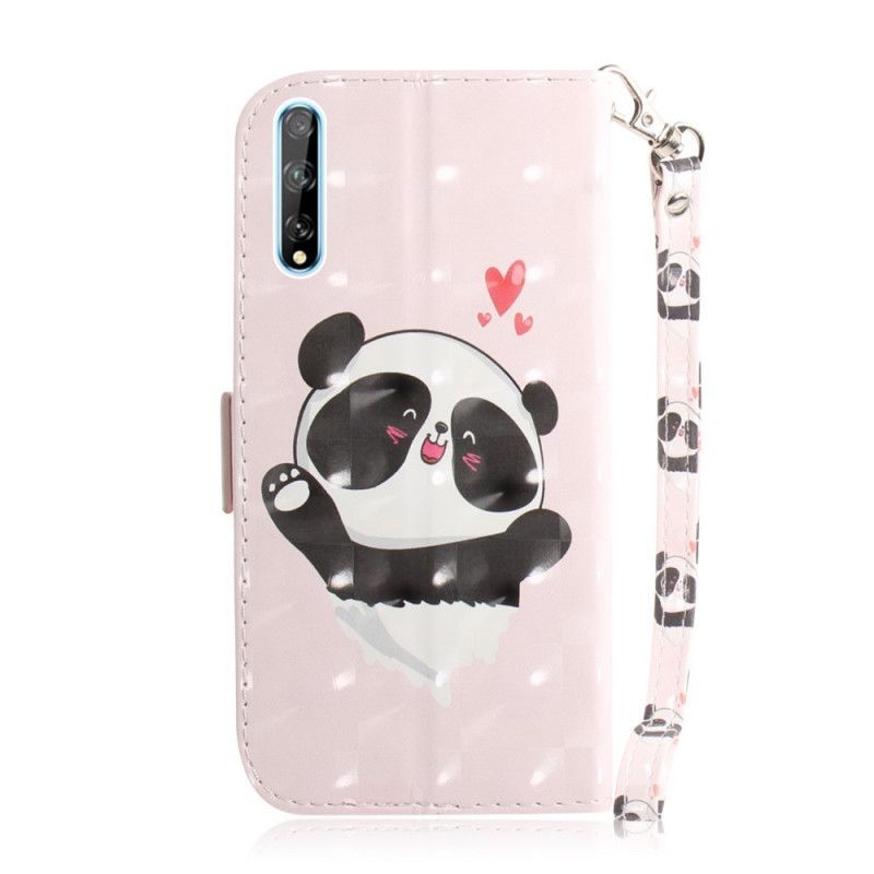 δερματινη Κάλυμμα Για Huawei P Smart S Panda Love Λουράκι