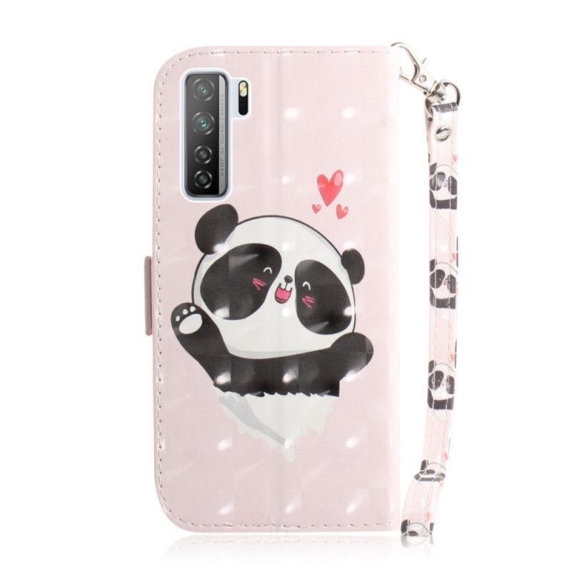 δερματινη Κάλυμμα Για Huawei P40 Lite 5G Panda Love Λουράκι