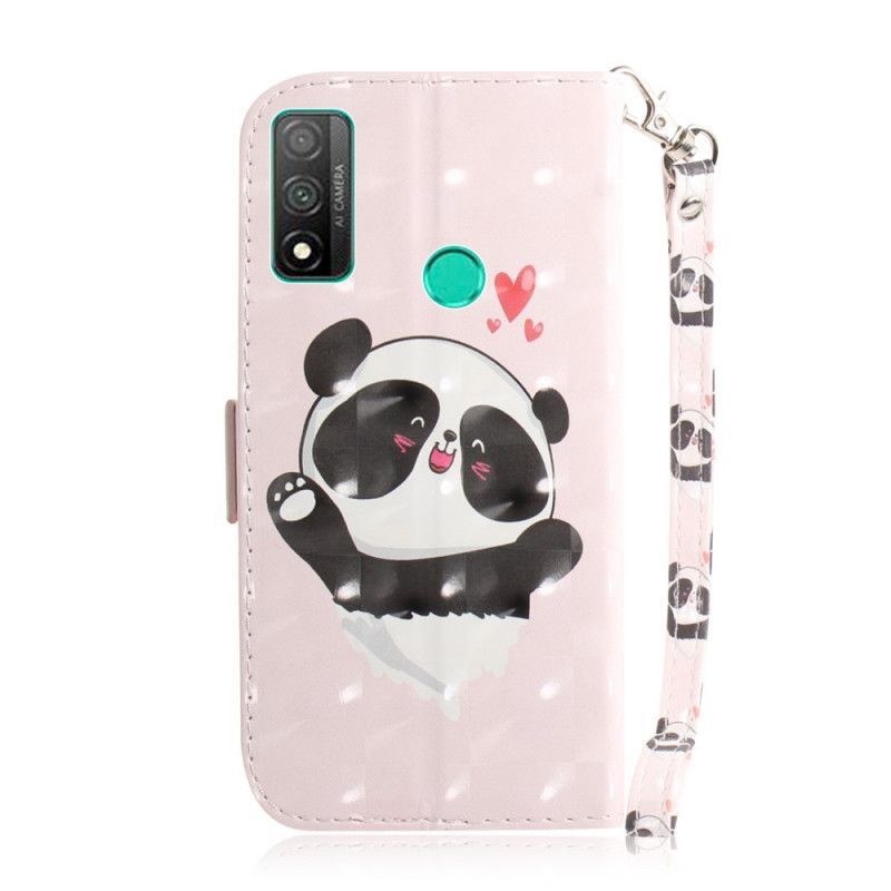 δερματινη Κάλυμμα Huawei P Smart 2020 Panda Love Λουράκι