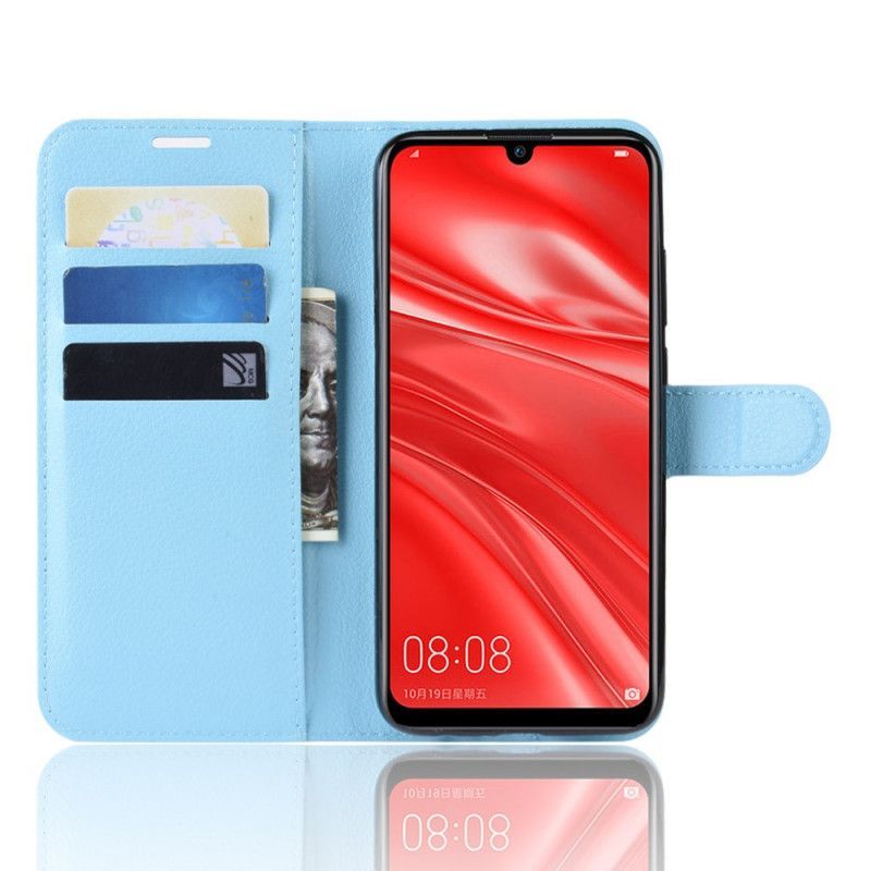 δερματινη Κάλυμμα Huawei P Smart Plus 2019 Μαύρο Κλασικό Ψεύτικο Δέρμα