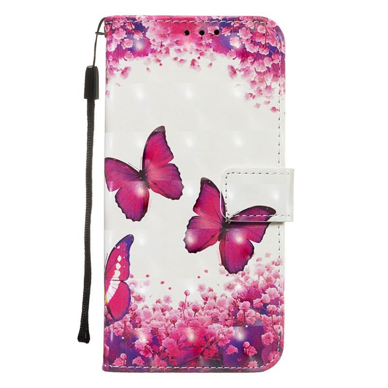 δερματινη Κάλυμμα Huawei P Smart Z / Τιμή 9X Red Thong Butterflies