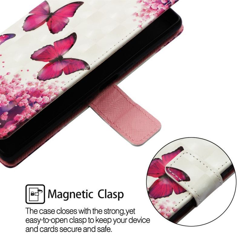 δερματινη Κάλυμμα Huawei P Smart Z / Τιμή 9X Red Thong Butterflies