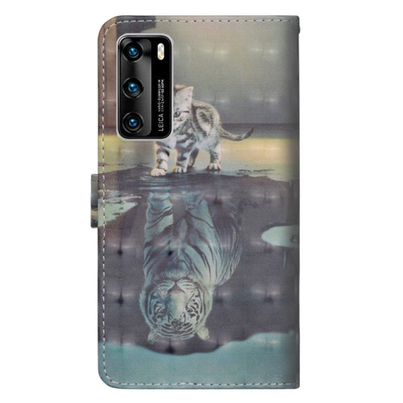 δερματινη Κάλυμμα Huawei P40 Ernest The Tiger