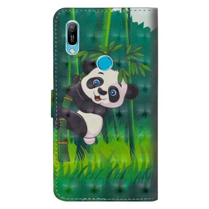 δερματινη Κάλυμμα Huawei Y6 2019 Panda Και Μπαμπού Πρωτότυπος