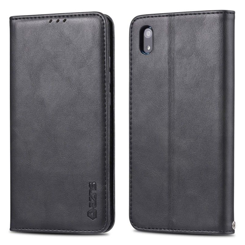 δερματινη θηκη Για Huawei Y5 2019 Μαύρο Azns Faux Leather