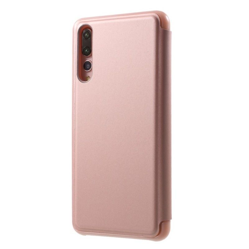 δερματινη θηκη Huawei P20 Pro Μαύρο Καθρέφτης Και Δερμάτινο Εφέ